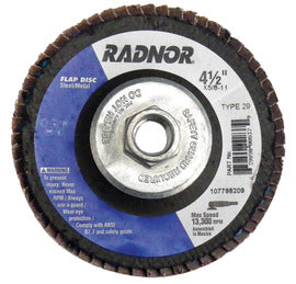 Radnor® RADNOR™ 4 1/2" X 5/8" - 11 40 Grit Type 29 Flap Disc