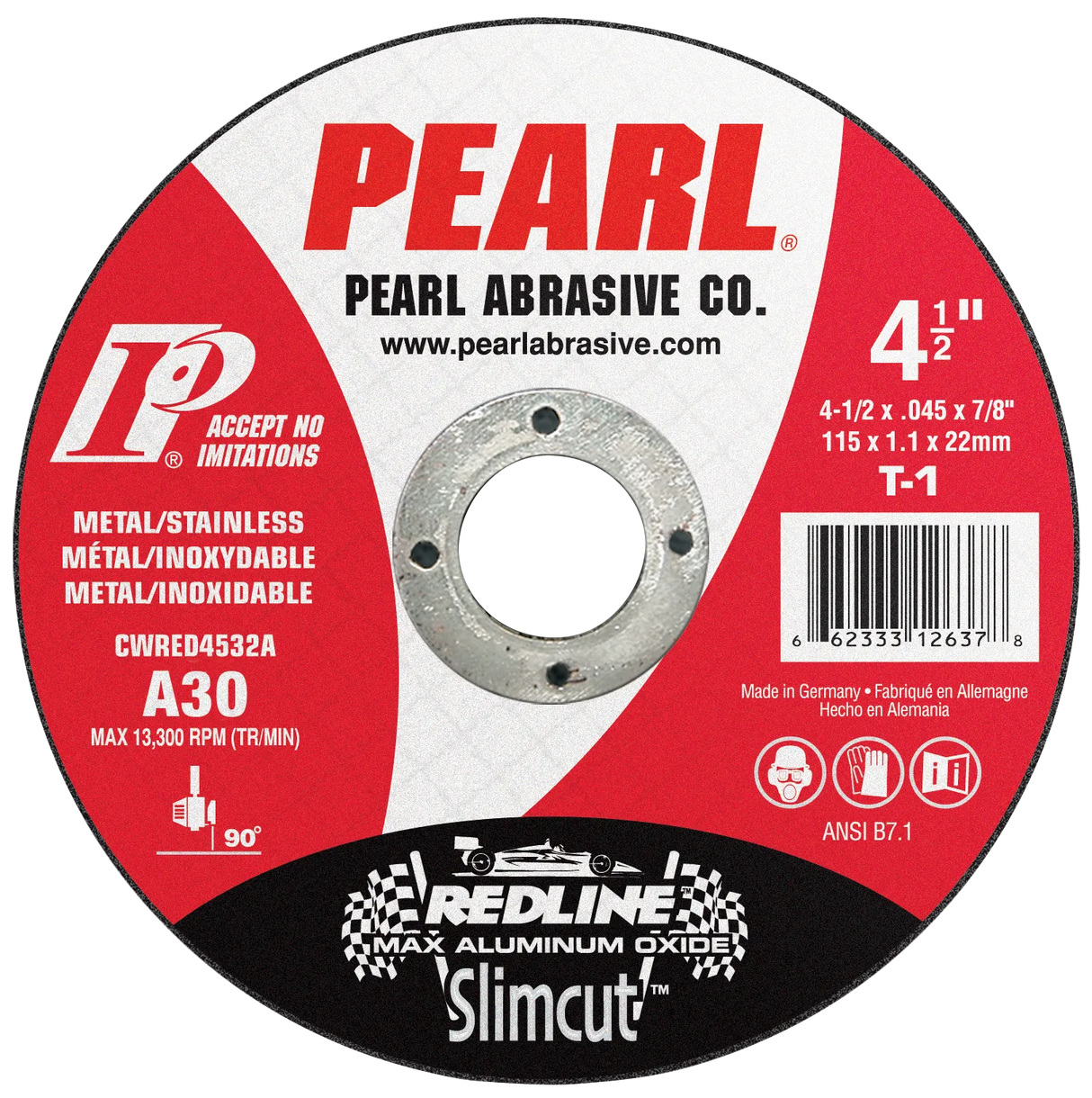 Redline™ SlimCut™ Thin Cut-Off Wheel T-1, 4-1/2 X .045 X 7/8 A46 CWRED4532A