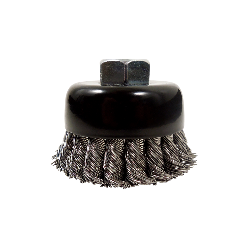4 Cup Brush, 20 Knots , .020 Carbon ,1 1/8 Trim, 5/8-11 Nut, 9000 Max RPM
